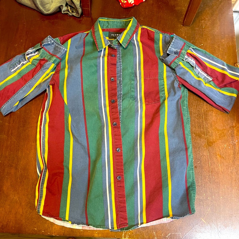 Long sleeve striped pac sun button down